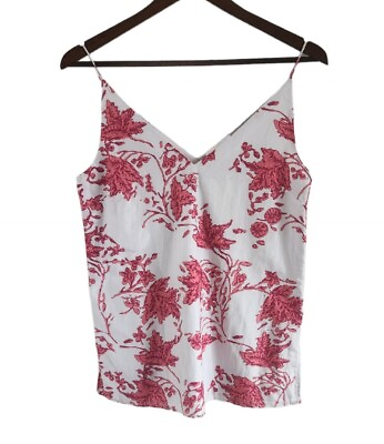 #ad Club Monaco Soft Print Floral Chemise Cami Tank Top Silk Cotton XS Women NWT New