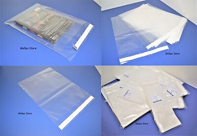 #ad 200 clear 12 x 18 Resealable Poly bags Uline self seal adhesive lip 1.5 Thick