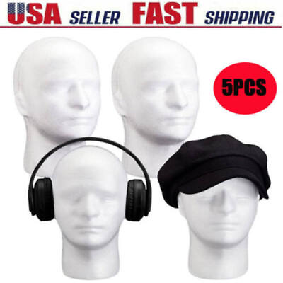 #ad Male Wig Display Mannequin Head Stand Model Foam Wig Stand for Exhibition