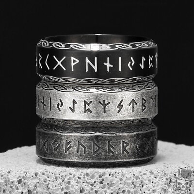 #ad Sculpt Rings™ Shop the Vikings Runes Celtic Knot Stainless Steel Punk Ring