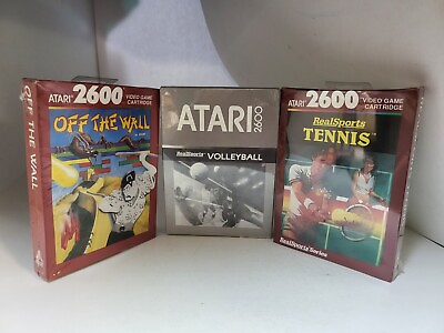 #ad 3 NEW GAMES REALSPORTS TENNIS VOLLEYBALL OFF THE WALL FOR ATARI 2600 Plus #i30