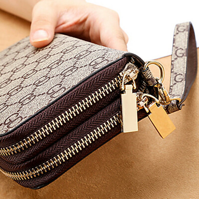 Women Leather Wallet Clutch Phone Card Holder Zip Purse Large Capacity Handbag $12.99