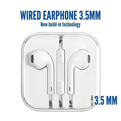 #ad Earphones Headphones 3.5mm For Apple iPhone 6 5 4 iPad Pro Air Wired Earbuds New