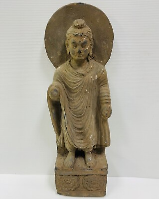 #ad super rare ancient gandhara schist stone standing buddha circa 300BCE