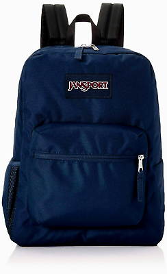 #ad JanSport Cross Town Backpack Book Bag Navy Blue NWT LIFETIME WARRANTY