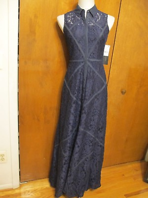 Aidan Mattox women#x27;s navy evening fitted A line maxi New dress $149.00