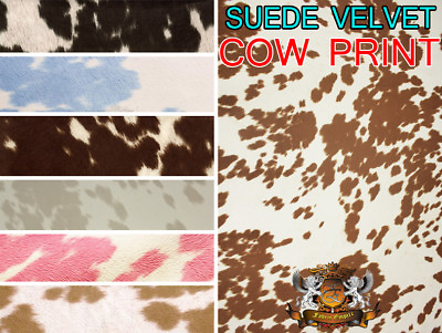 #ad Suede Velvet Cow Print Fabric Udder Madness Upholstery 58quot; Wide Sold By the Yard