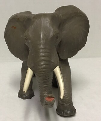 #ad Safari Elephant Gray PVC 4quot; Figure Realistic Safari Wild Animal Vintage 1998