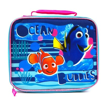 #ad Disney Dory Nemo School Lunch Box Tote Kids Insulated Handbag Thermal Bag Zip