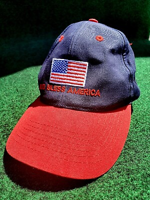 #ad God Bless America Baseball Cap Snapback Red Blue American Flag Cotton Polyester