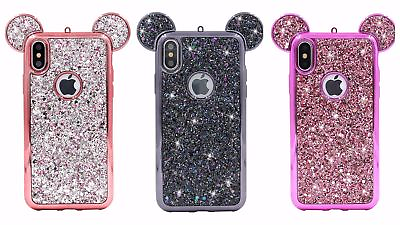 #ad ✔ Cartoon ✔ Glitter Mouse Ears ✔ 3D Case ✔ Soft Gel Cover ✔ Cute ✔ For iPhone