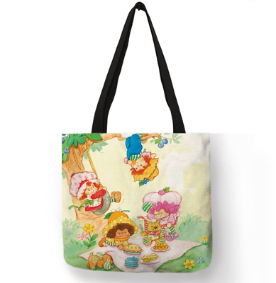 13x13 80#x27;s Vintage Style Strawberry Shortcake Tote Shoulder Library Bag