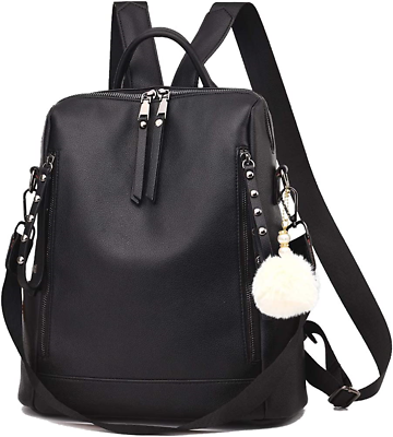 Backpack Purse for Women Multi pocket Large Capacity Leather Shoulder Bag Girls $36.38