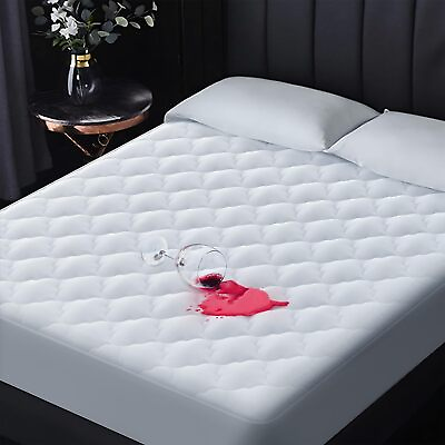 #ad Waterproof Mattress Pad 3D Quilted Hypoallergenic Fitted Deep Pocket Cover New