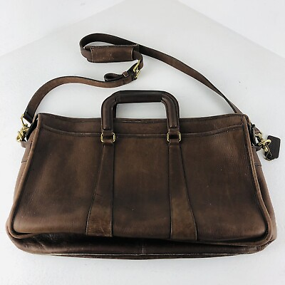 Vintage Coach Brown Pebbled Leather Crossbody Purse Satchel Handbag
