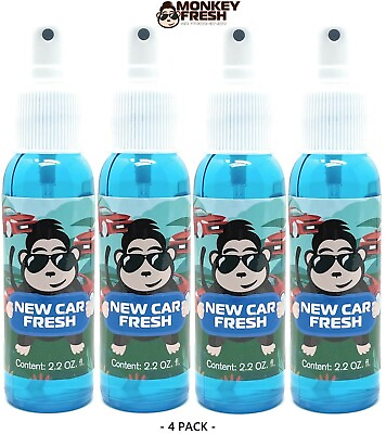 #ad 4x Monkey Fresh Liquid Air Freshener New Car Scent 2.2oz