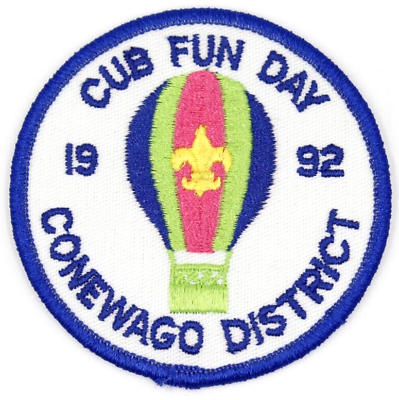 #ad MINT 1992 Cub Fun Day Conewago District York Adams Area Council Patch PA Scouts