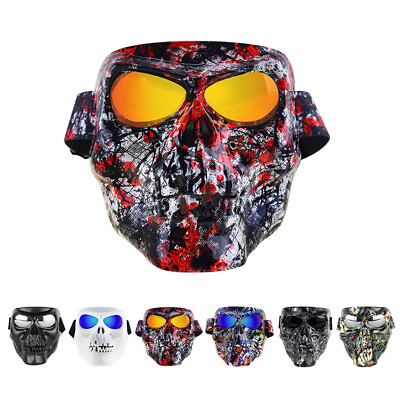 #ad Motorcycle Goggles Skull Face Mask Protective Motocross Racing Glasses Eyewear