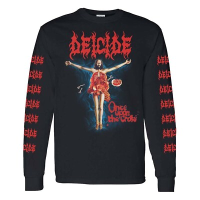 #ad New Deicide Once Upon The Cross Long Sleeve Death Metal Band Shirt badhabitmerch