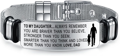 #ad To My Daughter Bracelet Inspirational Bracelet Engraved Personalized Gifts to