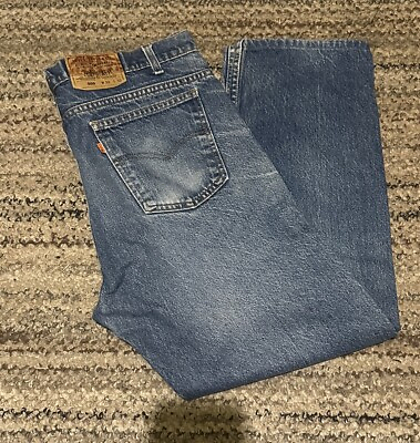 #ad 1980s Orange Tab Levi’s 505 Denim Jeans Size 38 Vintage