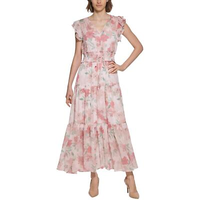 #ad Calvin Klein Womens Smocked Long Formal Maxi Dress BHFO 4429