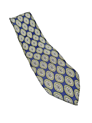 #ad GIORGIO ARMANI Blue amp; Green Geometric Tie Vintage Designer Necktie Estate item