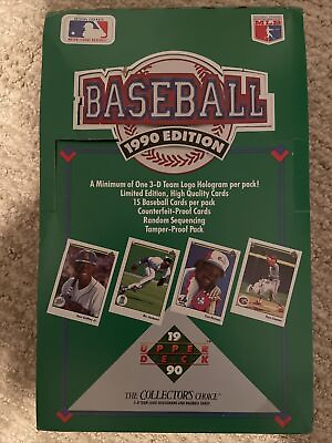 #ad 1990 Upper Deck Baseball Trading Cards 30 Pack 22 Sealed 8 Opened