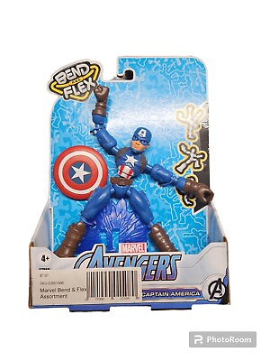 #ad Marvel Avengers CAPTAIN AMERICA Bend and Flex Action Figure NEW