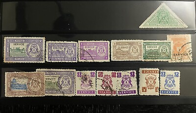 #ad Antique Set Of Official British Bhopal Stamps 1935 49