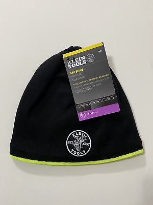 #ad NWT Klein Tools Knit Fleece Lined Beanie Black amp; Yellow 60391