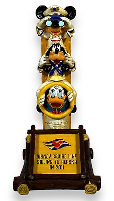 #ad 2011 Disney Cruise Line Sail to Alaska Mickey Goofy Donald Totem Pole Figurine