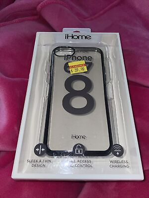 #ad iHome Lux for iPhone 66s or 7 Clear amp; Black Case Supports Wireless Charging