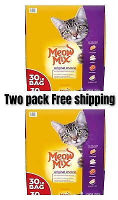 #ad 2 Packs Meow Mix Original Choice Dry Cat Food 30 Pounds 2927452099