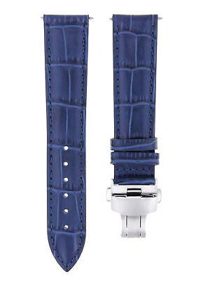 #ad 21MM LEATHER WATCH BAND STRAP FOR 40MM ORIS ARTELIER SKELETON 733 7670 BLUE