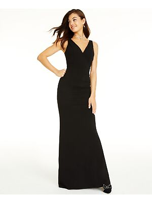 #ad EMERALD SUNDAE Womens Black Cut Out Back Sleeveless V Neck Maxi Dress Size: M