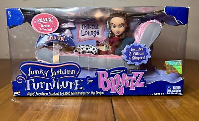 #ad 2002 MGA Bratz Funky Furniture Chill Out Lounge Pillows slippers Doll NIB