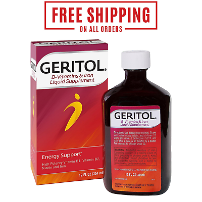 #ad Geritol Liquid Energy Support High Potency B Vitamins amp; Iron Supplement 12 Fl Oz