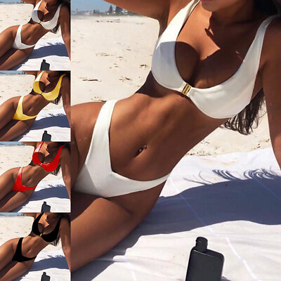 #ad Womens Sexy Bikini Set Push Up Padded Bra Swimsuit Swimwear Bathing Beachwear