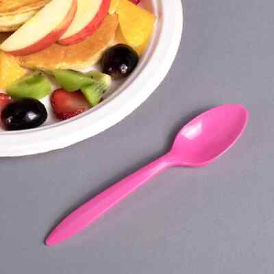 #ad Karat PP Plastic Medium Weight Tea Spoons Pink 1000 ct U2008 Pink