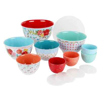 #ad The Pioneer Woman Melamine Mixing Bowl Set with Lids 18 Piece Set Sweet Rose