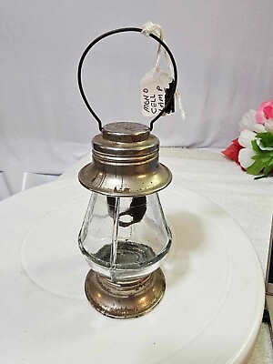 #ad Vtg Bond Electric Corp Mono Use Cell Lamp Lantern Shaped Glass Jar