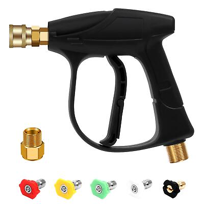 #ad High Pressure Washer Gun 4350PSI Car Washer Gun with 5 Nozzles and M 22 Bras...