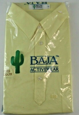 #ad Vintage Baja Mens Large Oasis Liquors Palms Embroidered Logo Short Sleeve Shirt