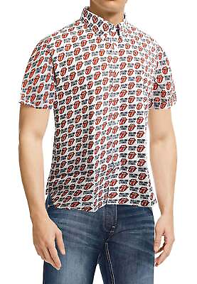 #ad The Rolling Stones Tongue Repeat Casual Shirt