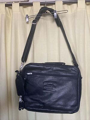 Canyon Outback Leather Goods Laptop Messenger Bag Black Shoulder Strap quot;Logoquot; $20.00