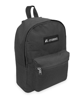 #ad 15 Inch Basic Backpack Work Sport Unisex Adjustable Straps 11x5.12 x15.35 Inch