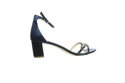 #ad Badgley Mischka Womens Joanne Navy Ankle Strap Heels Size 9.5 6644737