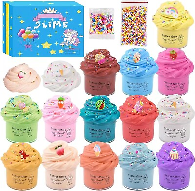 #ad 14 Pack Butter Slime Kit Scented Super Soft amp; Non Sticky Cloud Party Favor Gifts