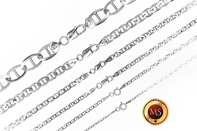 #ad ITALY 925 SOLID Sterling Silver MARINER Chain Necklace or Bracelet 7quot; 36quot;